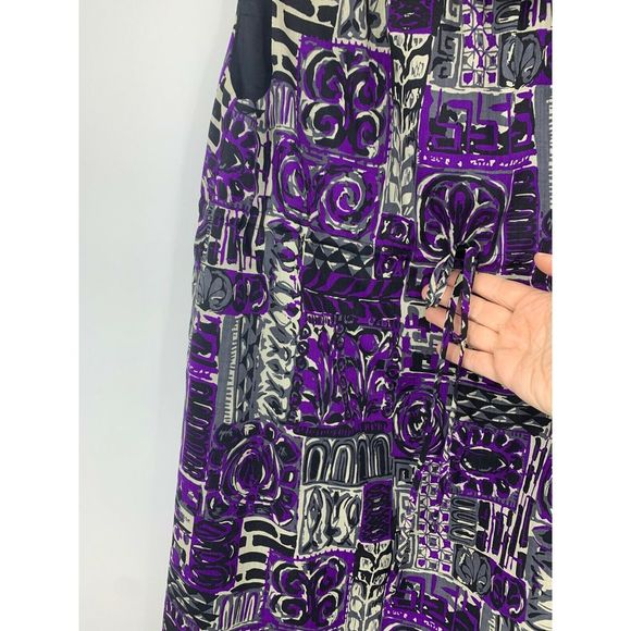 Anna Sui Anthropologie small dress wool ruffled high neck empire waist purple - Picture 5 of 8